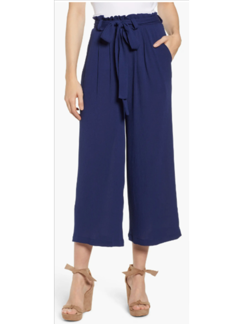 DR2 Wide Leg Navy Blue Ankle Pants Small 4-8